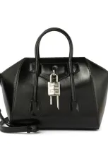 Givenchy Antigona Lock Mini Leather Tote In Black