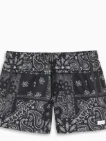 Stampd Paisley-print Cotton Shorts In Black