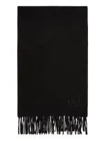 Max Mara Wsdalia Fringed Scarf In Black