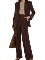 Loulou Studio Sbiru Pleated Wool Straight-leg Pants In Brown