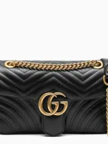 Gucci Black Gg Marmont Small Shoulder Bag