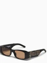 Palm Angels Black/orange Logoed Sunglasses