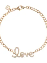 Sydney Evan Love 14kt Yellow Gold And Diamonds Chainlink Bracelet