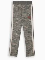 Palm Angels Melange Grey Logo Track Pants