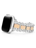 Lagos Smart Caviar Two-tone Stainless Steel And 18k Rose Gold Apple Watch Bracelet, 38-44mm In Silver/rose Gold