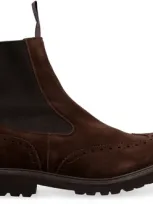 Tricker's Henry Suede Chelsea Boots In Brown