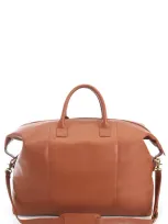 Royce Weekend Leather Duffle Bag In Tan