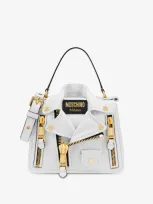 Moschino Nappa Biker Bag In White