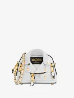 Moschino Biker Shoulder Bag In White