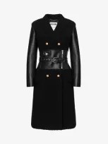 Moschino Multi-panel Double-breasted Coat In Black