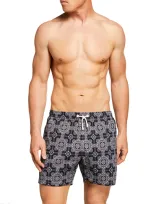 Stefano Ricci Men's Printed Swim Trunks In Bluebrown