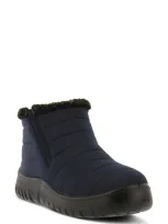 Flexus By Spring Step Melba Waterproof Winter Boot In Navy Faux Fur