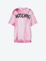 Moschino Brushstroke Logo-print T-shirt Dress In Pink