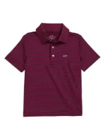 Vineyard Vines Kids' Little Boy's & Boy's Bradley Stripe Sankaty Performance Polo In Purple