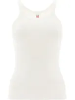 Re/done White Originals Ribbed Tank Top In Optic White