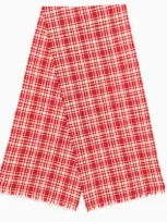 Destin Red/white Checked Scarf In ["multicolor"/ "red"/ "white"]