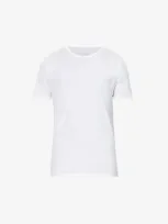 Derek Rose Riley Brand-embroidered Short-sleeved Cotton-jersey T-shirt In White