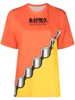 Rabanne Womens Orange Jaune X Kimura Tsunehisa Graphic-print Cotton-jersey T-shirt M In Multicolor