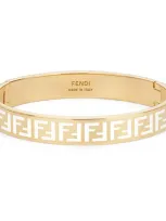 Fendi Gold Tone Ff Logo Bracelet