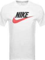 Nike White Icon Futura T-shirt In White/black/universi