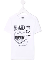 Karl Lagerfeld Kids' Printed Organic Cotton T-shirt In White