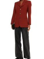 Maison Margiela Wool-twill Blazer In Red