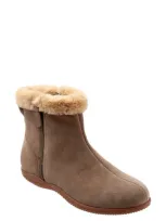 Softwalkr Helena Faux Fur Bootie In Stone Leather