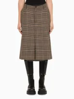 Balenciaga Flt Box Flt Box Skirt In Houndstooth Recycled Wool Skirt In Beige