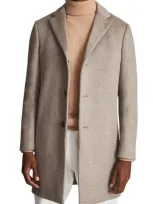 Reiss Gable Epsom Wool Blend Overcoat In Oatmeal