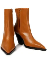 Simon Miller Leather Ankle Boots In Brown