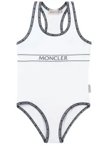 Moncler Kids' Logo-print Swim Suit In White