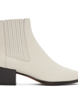 Rag & Bone Rover Leather Ankle Booties In Antique White