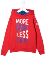 North Sails Teen Organic Slogan-print Hoodie In Red