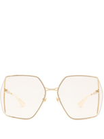 Gucci Gg0817s Gold Sunglasses In White