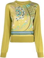 Emilio Pucci Esperidi-print Crew-neck Jumper In Green