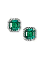 Fantasia By Deserio Cubic Zirconia & Synthetic Emerald Stud Earrings