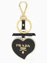 Prada Black Logo Heart Key Case