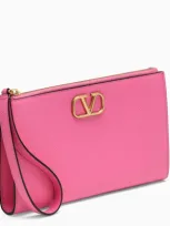 Valentino Garavani Pink Vlogo Signature Small Pouch