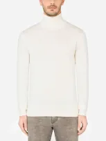 Dolce & Gabbana Cashmere And Silk Turtle-neck Sweater In White