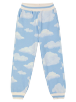 Monnalisa Kids' Printed Cotton-blend Sweatpants In Blue