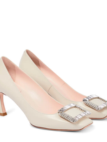 Roger Vivier Trompette Strass 70 Leather Pumps In Cire'