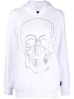 Philipp Plein Crystal Skull Long-sleeve Hoodie In White