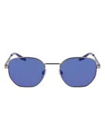 Converse Elevate 52mm Round Sunglasses In Satin Gunmetal