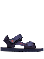 Calvin Klein Logo-patch Touch-strap Sandals In Blue