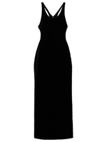 Saint Laurent Velvet Midi Dress - Atterley In Black