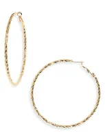 Nordstrom Textured Hoop Earrings In Gold