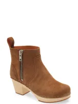 Swedish Hasbeens Zip It Emy Clog Bootie In Khaki