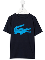 Lacoste Teen Logo-print Cotton T-shirt In Blue