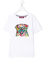 Mostly Heard Rarely Seen 8-bit Kids' Mini Rainbow Pug T-shirt In White