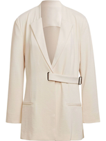 Y-3 Oversized-belted Blazer In Neutrals